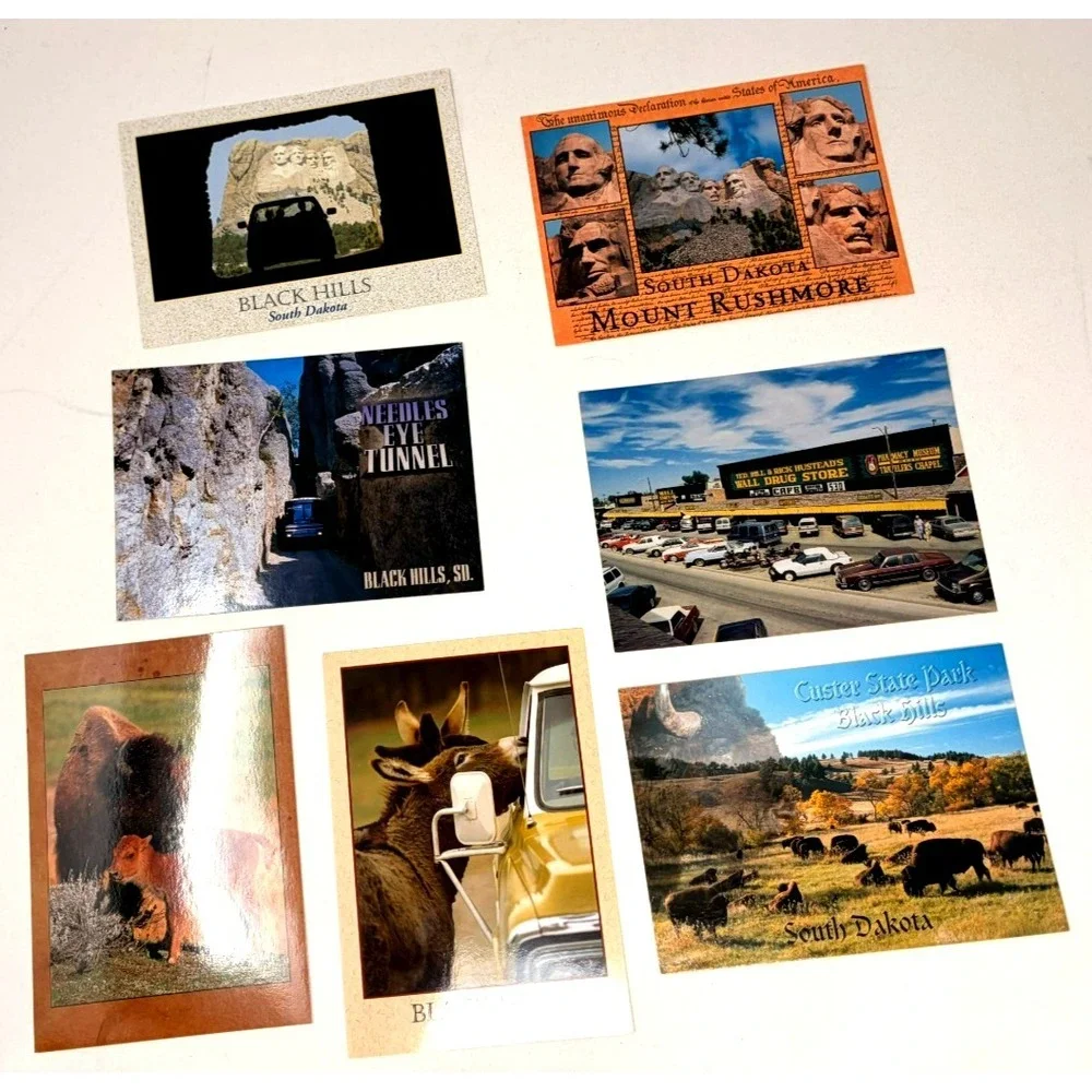 Lot of 7 Vintage South Dakota Black Hills Mount Rushmore Unposted Postcards